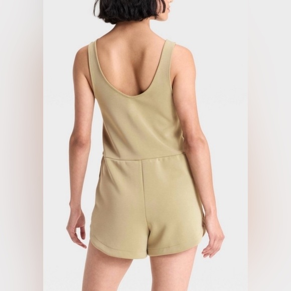 Women’s Sandwash Mini Romper-Olive Green large - Picture 4 of 5